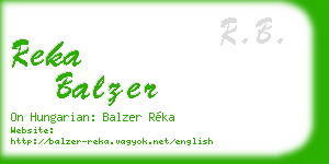 reka balzer business card